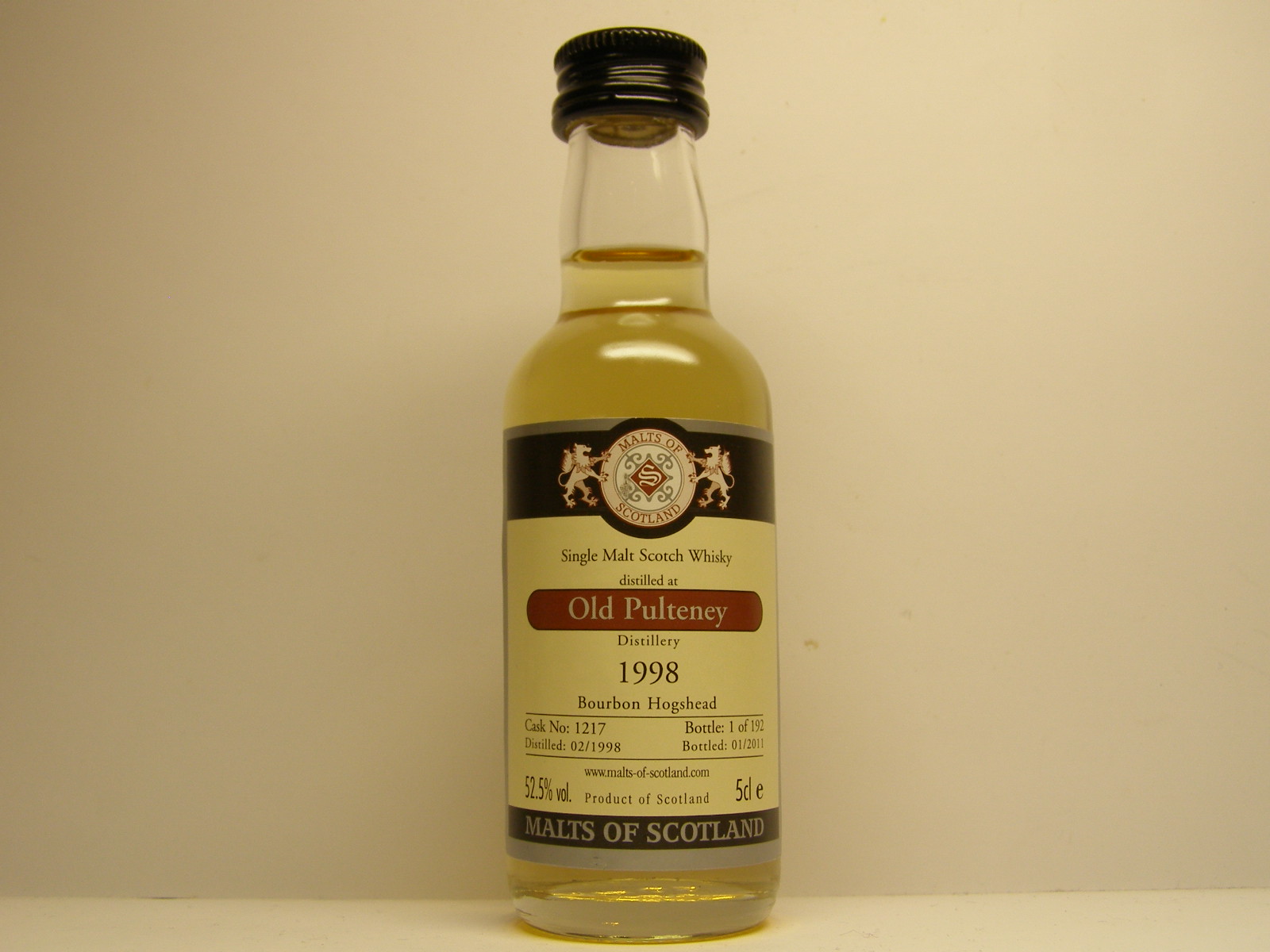 SMSW 12yo 1998-2011 "Malts of Scotland" 5cle 52,5%vol. 